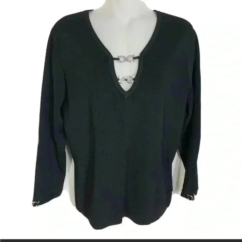 Colette Mordo Top Kit Split Neck Long Sleeve Rayon